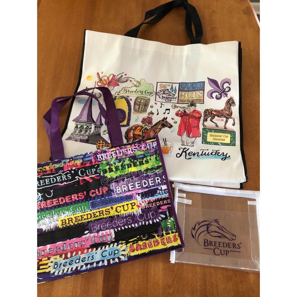 Breeders Cup Tote Bag Pouch Bundle of 3 Horse Racing